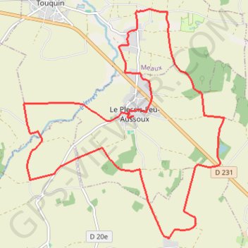Itinéraire Autour du Plessis-Feu-Aussoux, distance, dénivelé, altitude, carte, profil, trace GPS