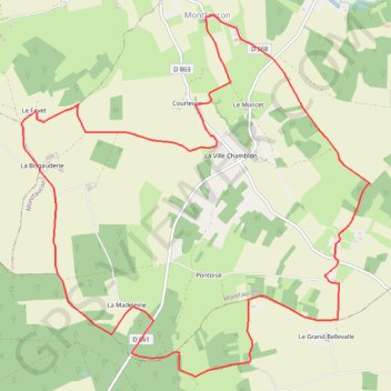Itinéraire La croix de Montfaucon, distance, dénivelé, altitude, carte, profil, trace GPS