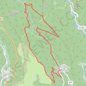 Itinéraire Tourette-cabardes, distance, dénivelé, altitude, carte, profil, trace GPS