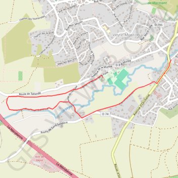 Itinéraire Rando Veyre St Alyre, distance, dénivelé, altitude, carte, profil, trace GPS