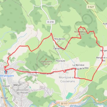 Itinéraire Montcalivert, distance, dénivelé, altitude, carte, profil, trace GPS