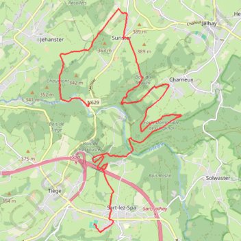Itinéraire Rando Sart-lez-Spa, distance, dénivelé, altitude, carte, profil, trace GPS