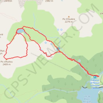 Itinéraire Pic d'Auliou, distance, dénivelé, altitude, carte, profil, trace GPS