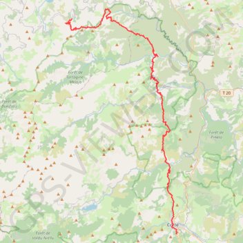 Itinéraire Corte à Speloncato, distance, dénivelé, altitude, carte, profil, trace GPS