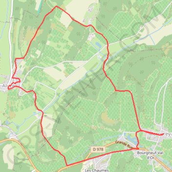 Itinéraire Mercurey - Aluze, distance, dénivelé, altitude, carte, profil, trace GPS