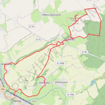 Itinéraire Remilly et le Haut de Saint-Pierre, distance, dénivelé, altitude, carte, profil, trace GPS