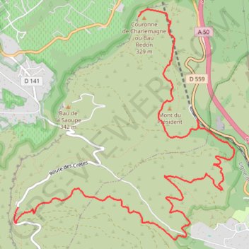 Itinéraire Randonnée autour de la couronne de Charlemagne, distance, dénivelé, altitude, carte, profil, trace GPS