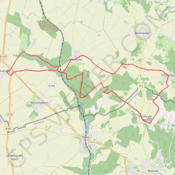 Itinéraire Neuilly-en-Vexin vers Lierville, distance, dénivelé, altitude, carte, profil, trace GPS