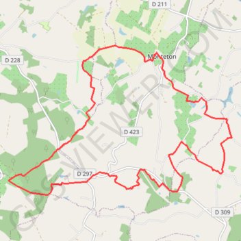 Itinéraire Monteton, randonnée vers les bois de Chavaneau, distance, dénivelé, altitude, carte, profil, trace GPS