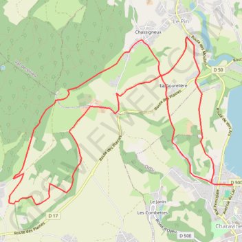 Itinéraire Lac de Paladru - Plaine de Blaune, distance, dénivelé, altitude, carte, profil, trace GPS