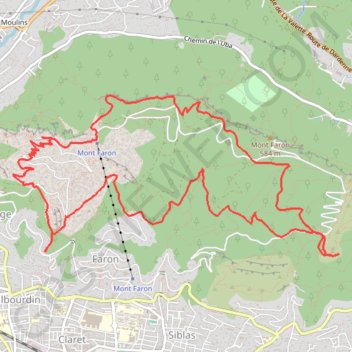 Itinéraire Mont Faron - TOULON - 83, distance, dénivelé, altitude, carte, profil, trace GPS