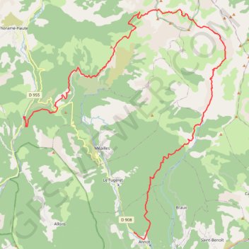Itinéraire Thorame - Lacs de Lignin - Annot, distance, dénivelé, altitude, carte, profil, trace GPS