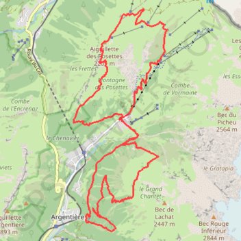 Itinéraire Posettes-Peclerey, distance, dénivelé, altitude, carte, profil, trace GPS