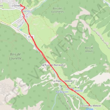 Itinéraire Mélézé les cimes, distance, dénivelé, altitude, carte, profil, trace GPS