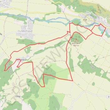 Itinéraire Antaillat Perrier 2, distance, dénivelé, altitude, carte, profil, trace GPS