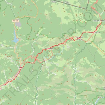Itinéraire Roncevaux, Biskarreta, distance, dénivelé, altitude, carte, profil, trace GPS