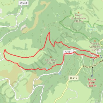 Itinéraire La Maison Forestière des Rajals, distance, dénivelé, altitude, carte, profil, trace GPS