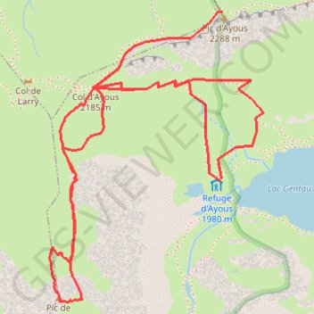 Itinéraire Trace-Gps-Pic-Ayous-Larry-depuis-le-Refuge, distance, dénivelé, altitude, carte, profil, trace GPS