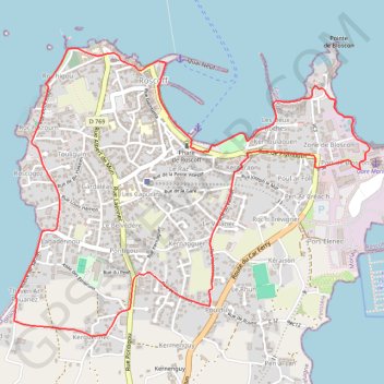 Itinéraire Petit tour de Roscoff, distance, dénivelé, altitude, carte, profil, trace GPS