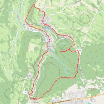 Itinéraire Grottes de Baume-les-Messieurs par les Belvédères, distance, dénivelé, altitude, carte, profil, trace GPS
