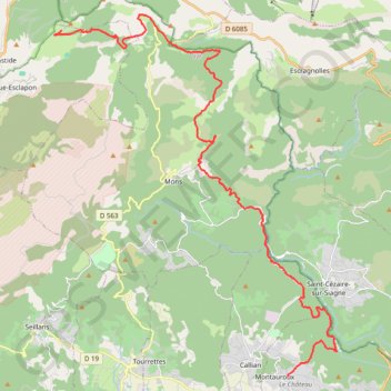 Itinéraire Lachens - Montauroux, distance, dénivelé, altitude, carte, profil, trace GPS