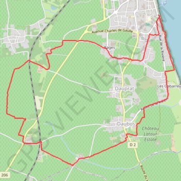 Itinéraire Pauillac, distance, dénivelé, altitude, carte, profil, trace GPS