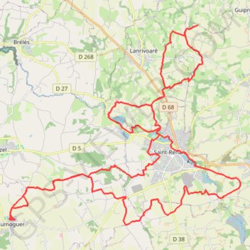 Itinéraire De Ploumoguer à la fontaine de Saint-Ergat, distance, dénivelé, altitude, carte, profil, trace GPS