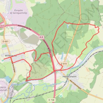 Itinéraire Willerwald, distance, dénivelé, altitude, carte, profil, trace GPS
