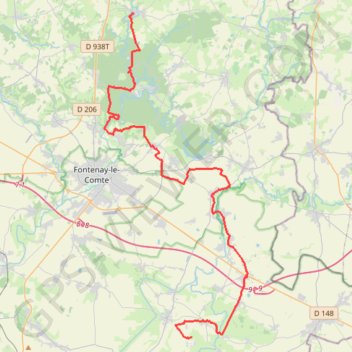 Itinéraire - 01 Gite maillezais gite vouvant, distance, dénivelé, altitude, carte, profil, trace GPS