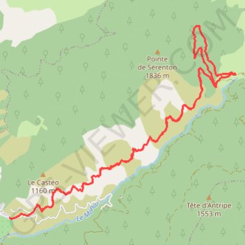 Itinéraire Gr D, E Clans - Sérenton, distance, dénivelé, altitude, carte, profil, trace GPS