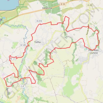 Itinéraire Autour de Tréflez, distance, dénivelé, altitude, carte, profil, trace GPS