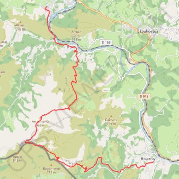 Itinéraire J2 V.Classique Bidarray-Itxassou, distance, dénivelé, altitude, carte, profil, trace GPS