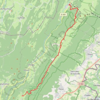Itinéraire GTJ - Etape17, distance, dénivelé, altitude, carte, profil, trace GPS