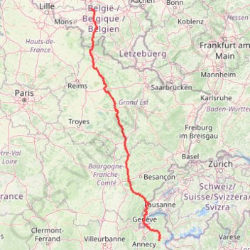 Itinéraire Megève - Ohain, distance, dénivelé, altitude, carte, profil, trace GPS