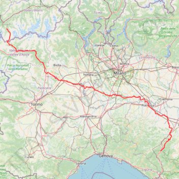 Itinéraire Via Francigena 1ère partie (Orsières - Passo della Cisa), distance, dénivelé, altitude, carte, profil, trace GPS