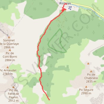 Itinéraire Ristolas, distance, dénivelé, altitude, carte, profil, trace GPS