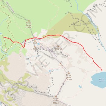 Itinéraire Étang d'Aubé, distance, dénivelé, altitude, carte, profil, trace GPS