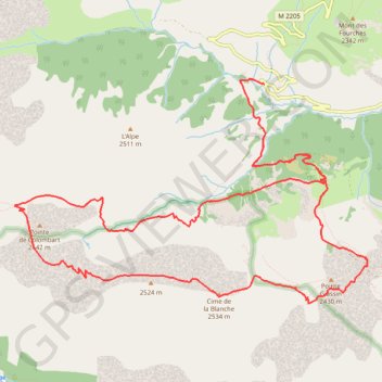 Itinéraire Crête de la Blanche, distance, dénivelé, altitude, carte, profil, trace GPS