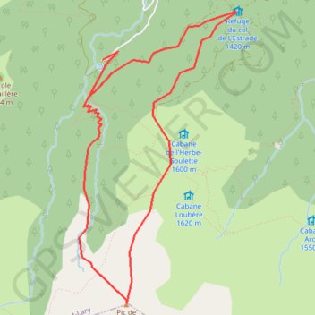 Itinéraire Pic de la Calabasse face NO, distance, dénivelé, altitude, carte, profil, trace GPS