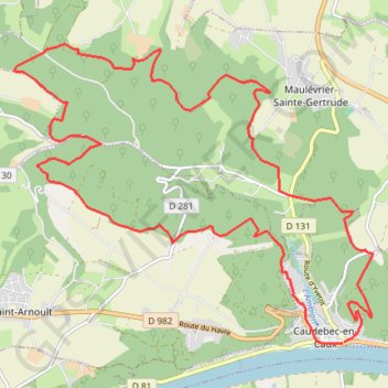 Itinéraire Caudebec en Caux, distance, dénivelé, altitude, carte, profil, trace GPS