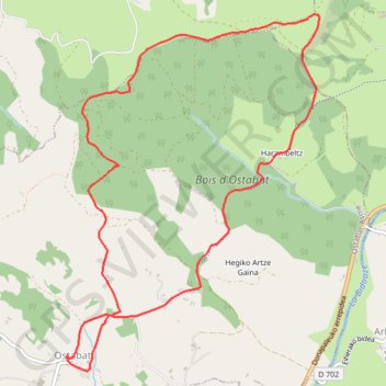 Itinéraire Ostabat, Chapelle de Soyarce et chapelle d'Harambeltz, distance, dénivelé, altitude, carte, profil, trace GPS