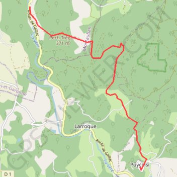 Itinéraire Gr46 brian de vere - puycelsi, distance, dénivelé, altitude, carte, profil, trace GPS