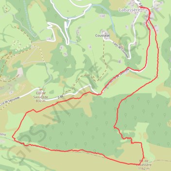 Itinéraire PIC DE LABASERE, distance, dénivelé, altitude, carte, profil, trace GPS
