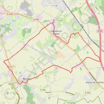 Itinéraire Boucle des Pavés - Capelle-en-Pévèle, distance, dénivelé, altitude, carte, profil, trace GPS