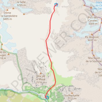 Itinéraire Refuge du Chatelleret, distance, dénivelé, altitude, carte, profil, trace GPS
