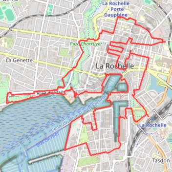 Itinéraire itineraire-ville-de-la-rochelle-france, distance, dénivelé, altitude, carte, profil, trace GPS