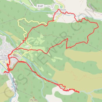 Itinéraire Vernet-Les-Bains, distance, dénivelé, altitude, carte, profil, trace GPS