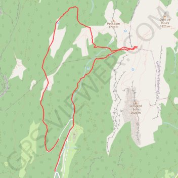 Itinéraire Tricotage autour du petit Som, distance, dénivelé, altitude, carte, profil, trace GPS
