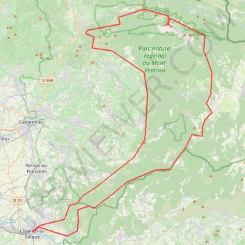 Itinéraire Isle-ventoux-isle, distance, dénivelé, altitude, carte, profil, trace GPS