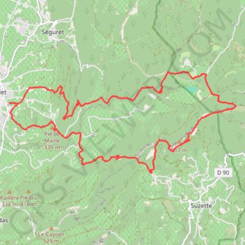 Itinéraire Provence-Crête de Saint amand, distance, dénivelé, altitude, carte, profil, trace GPS